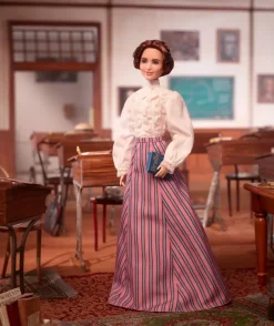 Barbie Helen Keller, Bambola Da Collezione Con Blusa E Gonna, Certificato Di Autenticita, 6+ Anni