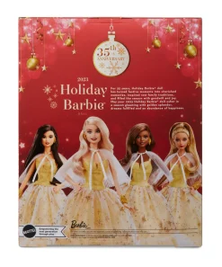 Barbie Signature Magia Delle Feste 2023, Bambola Da Collezione Con Capelli Biondi E Abito Dorato, Confezione Da Esporre, Regalo Per Le Feste, 6+ Anni, Hjx04
