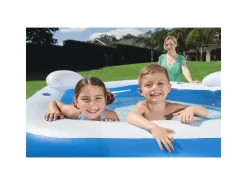 Bestway Piscina Family Pentagono 213X206X69 Cm Con Due Sedute, Due Poggiatesta E Due Portabicchieri