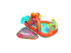 Bestway Play Center Vulcano 265X265X104 Cm Con Fondo Gonfiabile, Scivolo, Spruzzo, Gioco Con Anello E Palline