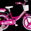 Bicicletta 16 Fucsia 2 Freni Caliper Bauletto, Cestello E Disco Colorato Nella Ruota Anteriore Inclusi Adatta Per Bambini Dai 8-12 Anni