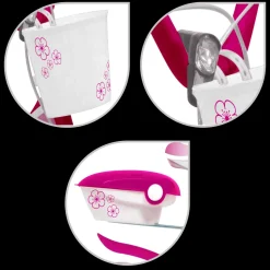 Bicicletta 16 Fucsia 2 Freni Caliper Bauletto, Cestello E Disco Colorato Nella Ruota Anteriore Inclusi Adatta Per Bambini Dai 8-12 Anni