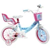 Bicicletta Misura Da 16 Pollici Disney Frozen Con Cestino E Portabambole Adatta Per Bambini 4-6 Anni