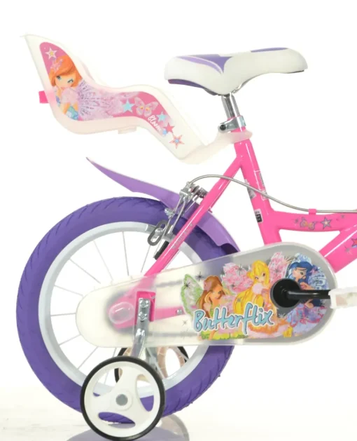 Bicicletta Winx 16" Con Portabambola, Freno E Cestino Anteriore Adatta Per Bambini Di 6-8 Anni