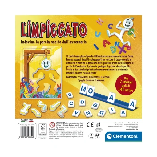Clementoni L'Impiccato Gioco Da Tavolo Per Bambini, 16814
