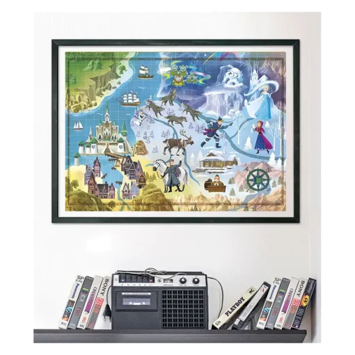 Clementoni Puzzle Disney Maps Frozen 1000 Pezzi, Puzzle Adulti