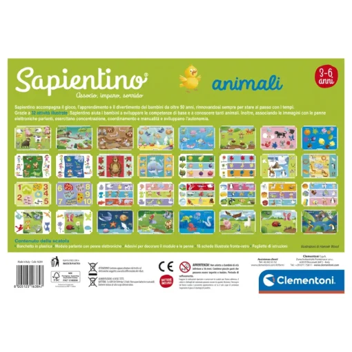 Clementoni Sapientino Animali, Banchetto Con Schede Attivita'