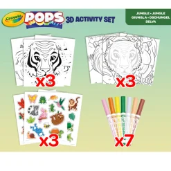 Crayola Pops 3D Activity Set Tigre E Giungla Colora E Crea Disegni Tridimensionali