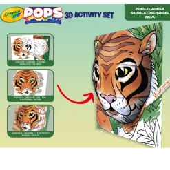 Crayola Pops 3D Activity Set Tigre E Giungla Colora E Crea Disegni Tridimensionali