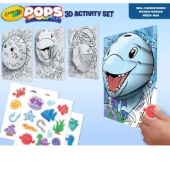 Crayola Pops 3D Activity Set Delfino E Mondo Marino Colora E Crea Disegni Tridimensionali