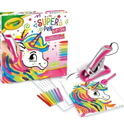Crayola Super Pen Unicorno Neon, Gioco Per Sciogliere I Pastelli A Cera E Creare Disegni In Rilievo, Attivita Creativa E Regalo Per Bambini, Eta 8+