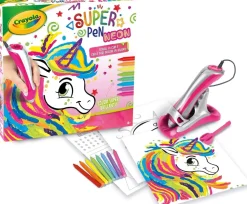 Crayola Super Pen Unicorno Neon, Gioco Per Sciogliere I Pastelli A Cera E Creare Disegni In Rilievo, Attivita Creativa E Regalo Per Bambini, Eta 8+