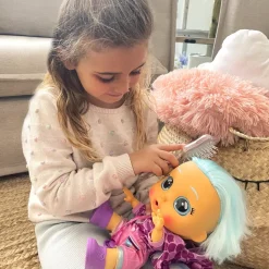 Cry Babies Dressy Bruny, Bambola Interattiva Che Piange Lacrime Vere, Con Capelli Veri E Colorati, Ciuccio, Vestitini E Scarpine Luccicosi..