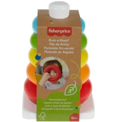Fisher-Price Piramide 5 Anelli Eco, In Materiali Vegetali, Giocattolo Impilabile
