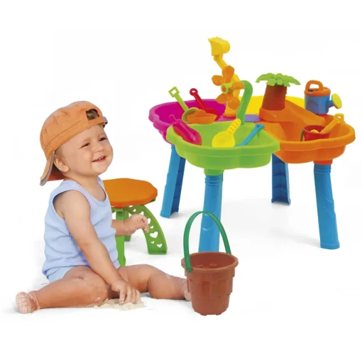 Game Table Water & Sand: Tavolo Da Gioco Multifunzionale Per Bambini Per Divertimento All'Aria Aperta
