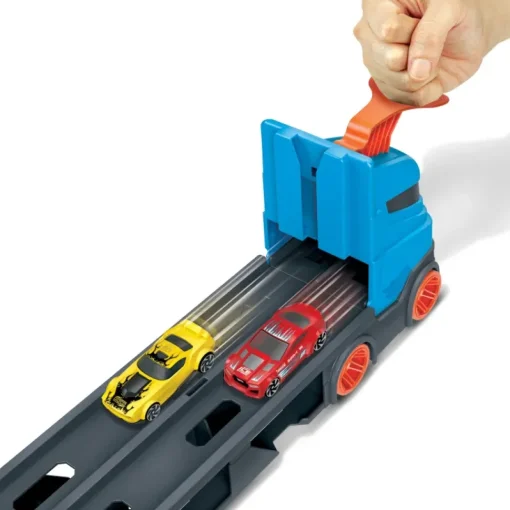 Hot Wheels 2In1 Camion Trasportatore E Pista Con 3 Macchinine, 4+Anni