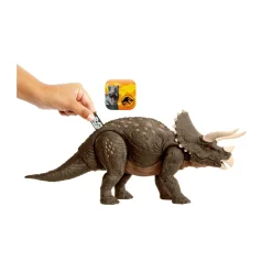 Jurassic World Triceratopo Protettore Dell'Habitat, Dinosauro Lungo 43+ Cm Difensore Del Deserto, Realizzato Per Il 60% In Plastica Riciclata, 4+ Anni, Hpp88