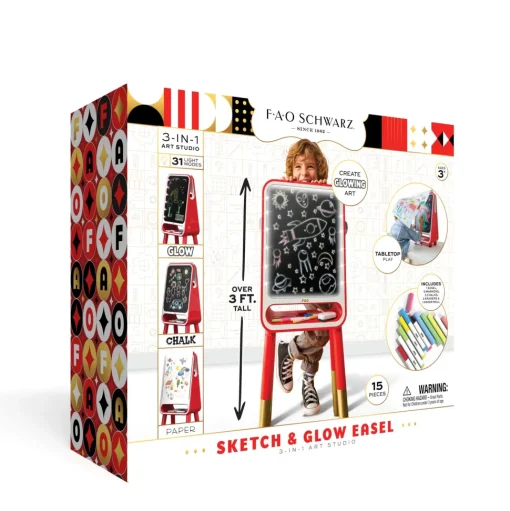 Lavagnetta Con Cavalletto Sketch & Glow 3-In-1 Art Studio