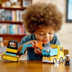 Lego Duplo Town 10931 Camion E Scavatrice Cingolata, Scavatore Giocattolo, Sviluppo Delle Abilita Motorie, Giochi Per Bambini