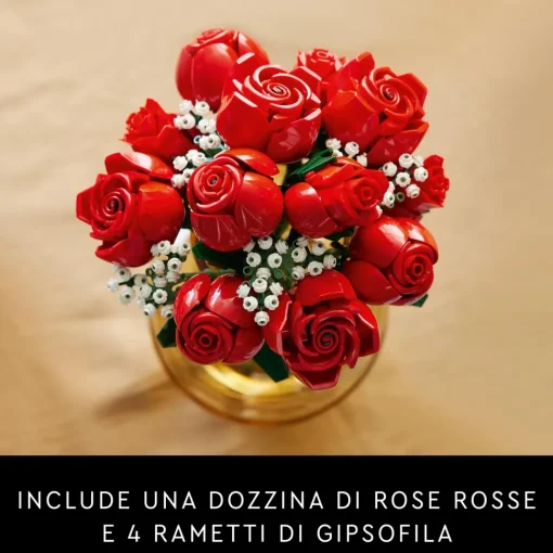 Lego Icons 10328 Bouquet Di Rose, Set Fiori Finti Per Adulti, Decorazione Casa, Idea Regalo Per Lei O Lui, Collezione Botanica