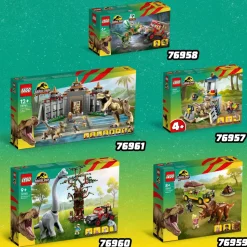 Lego Jurassic Park 76958 L'Agguato Del Dilofosauro, Dinosauro Giocattolo Per Bambini 6+ Con Jeep, Collezione 30° Anniversario