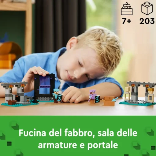Lego Minecraft 21252 L'Armeria Con Personaggio Alex, Accessori E Armi Giocattolo Per Bambini Di 7+ Anni E Fan Del Videogioco