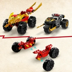 Lego Ninjago 71789 Battaglia Su Auto E Moto Di Kai E Ras, Veicoli Giocattolo Con 2 Minifigure, Giochi Ninja Per Bambini 4+ Anni