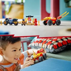 Lego Ninjago 71789 Battaglia Su Auto E Moto Di Kai E Ras, Veicoli Giocattolo Con 2 Minifigure, Giochi Ninja Per Bambini 4+ Anni