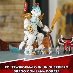Lego Ninjago 71786 Drago Di Ghiaccio Di Zane 2In1 Con Drago Giocattolo E Guerriero Action Figure, Kit Modellismo Per Bambini