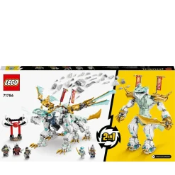 Lego Ninjago 71786 Drago Di Ghiaccio Di Zane 2In1 Con Drago Giocattolo E Guerriero Action Figure, Kit Modellismo Per Bambini