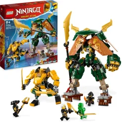 Lego Ninjago 71794 Team Mech Ninja Di Lloyd E Arin, Set Con 2 Action Figure Combinabili E 5 Minifigure, Giochi Per Bambini 9+