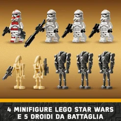 Lego Star Wars 75372 Battle Pack Clone Trooper E Battle Droid Con Veicolo Giocattolo Speeder Bike, Idea Regalo Bambini 7+ Anni