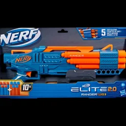 Nerf Elite 2.0, Blaster Ranger Pd-5, Raffica A 5 Canne, 10 Dardi Nerf Elite, Facile Da Usare, Portadardi, Azione A Pompa