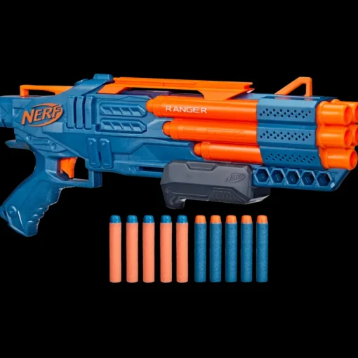 Nerf Elite 2.0, Blaster Ranger Pd-5, Raffica A 5 Canne, 10 Dardi Nerf Elite, Facile Da Usare, Portadardi, Azione A Pompa