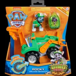 Paw Patrol, Veicolo A Carica Dino Rescue Rocky Con Dinosauro Misterioso