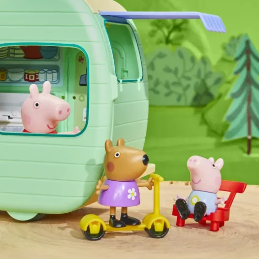 Peppa Pig La Roulotte Di Peppa Pig, Playset Con 6 Accessori E 3 Action Figure