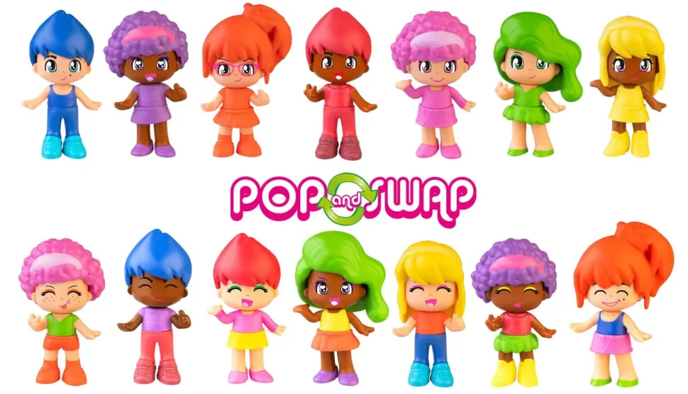 Pinypon Rainbow Tube, Tubo Con 7 Personaggi Pinypon Colori Arcobaleno;