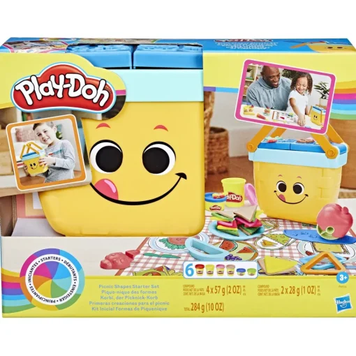 Play-Doh Il Mio Primo Picnic Delle Forme, 12 Strumenti E 6 Vasetti, Giocattoli Per Eta Prescolare