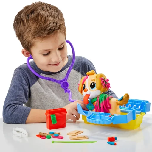Play-Doh Set Da Veterinario, Playset Con 10 Strumenti E 5 Colori Di Pasta Da Modellare Atossica, Cane Giocattolo Per Bambini Dai 3 Anni In Su
