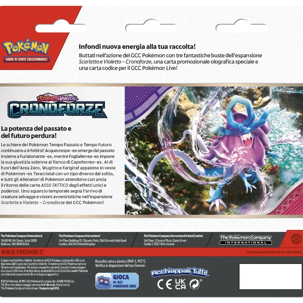 Pokemon Scarlatto E Violetto Cronoforze Blister 3 Pack