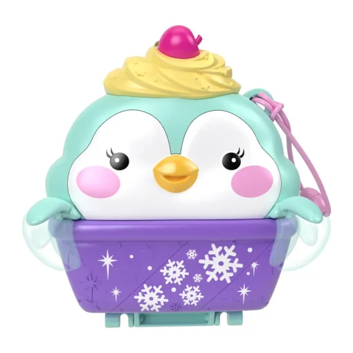 Polly Pocket Cofanetto Dolce Pinguino, Playset Da Viaggio Con Esterno Interattivo, 2 Micro Bambole E 12 Accessori Inclusi