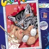 Ravensburger Creart Serie D: Gattino E Il Suo Orsetto, Kit Per Dipingere Con I Numeri, Contiene Una Tavola Prestampata, Pennello, Colori E Accessori, Gioco Creativo Per Bambini 9+ Anni