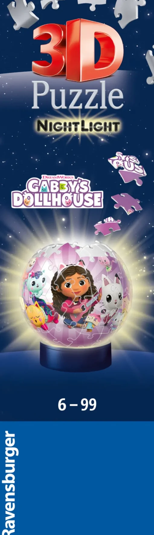 Ravensburger 3D Puzzle Nightlamp Gabby'S Dollhouse, Night Lamp, 72 Pezzi, 6+ Anni