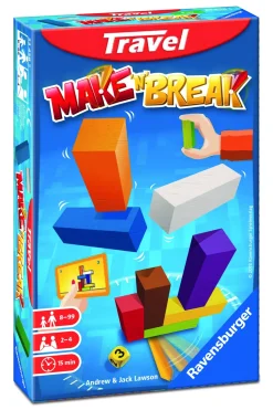 Ravensburger Make'N'Break Travel, Gioco Da Tavolo Tascabile, 2-4 Giocatori, 8+ Anni
