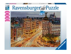 Ravensburger Puzzle Dipinto Di Madrid, La Gran Via, 1000 Pezzi, Puzzle Adulti
