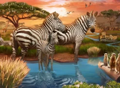 Ravensburger Puzzle Zebre Alla Pozza D'Acqua, 500 Pezzi, Puzzle Adulti