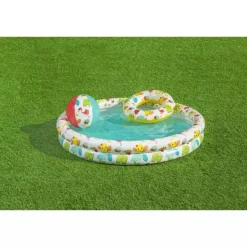 Set Piscina Barriera Corallina A 2 Anelli Cm. 122 20. Include: Pallone Cm. 41 E Salvagente Cm. 51