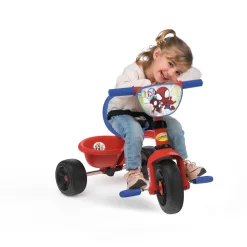 Smoby Triciclo Spidey, 7600740337, +15 Mesi, Evolutivo, Con Asta Parentale, Licenza Ufficiale Spidey, Con Cintura Di Sicurezza, Vano Portaoggetti