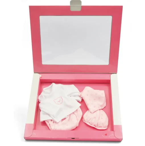 Vestito Bebe Reborn 45 Cm Con Chiusura A Portafoglio E Ricamo