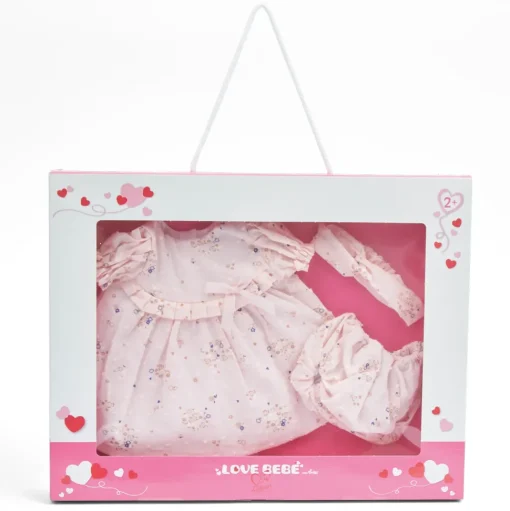 Vestito Bebe Reborn 45 Cm Con Decorazioni Floreali